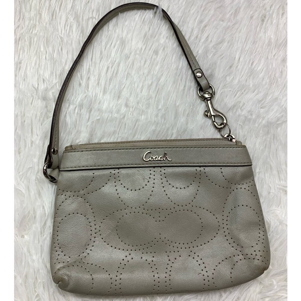 COACH Silver Signature Wristlet